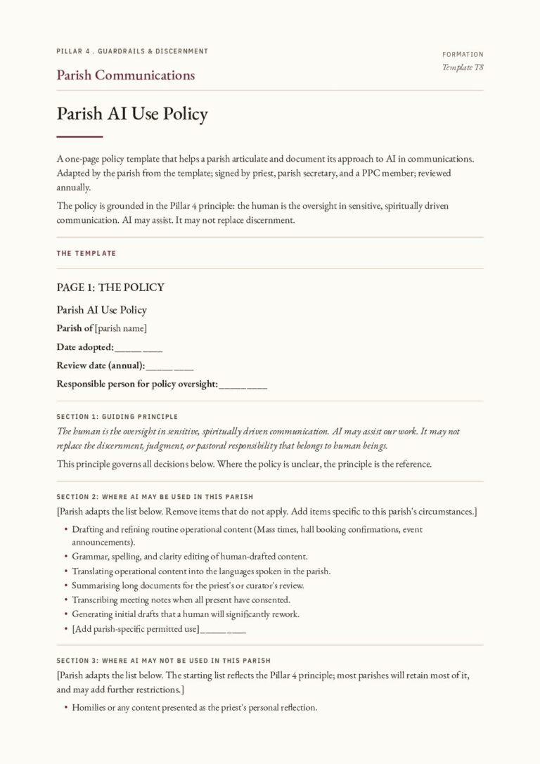 The first page of the Parish AI Use Policy PDF
